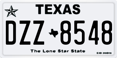 TX license plate DZZ8548