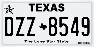 TX license plate DZZ8549