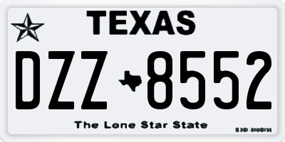 TX license plate DZZ8552