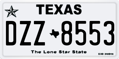 TX license plate DZZ8553