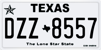 TX license plate DZZ8557