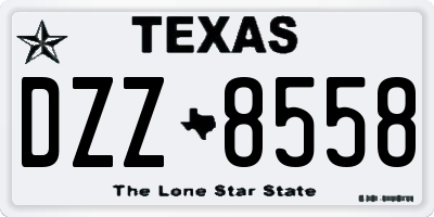 TX license plate DZZ8558