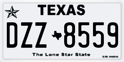 TX license plate DZZ8559