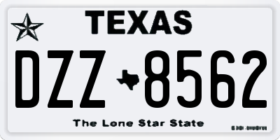 TX license plate DZZ8562