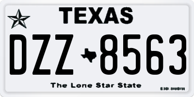 TX license plate DZZ8563