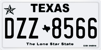 TX license plate DZZ8566