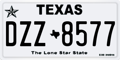 TX license plate DZZ8577