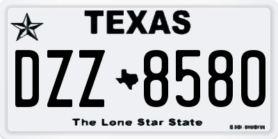 TX license plate DZZ8580
