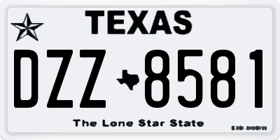 TX license plate DZZ8581