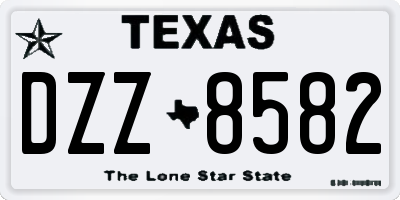 TX license plate DZZ8582