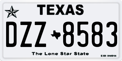 TX license plate DZZ8583