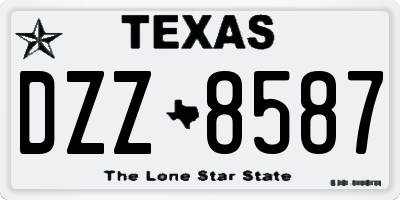 TX license plate DZZ8587