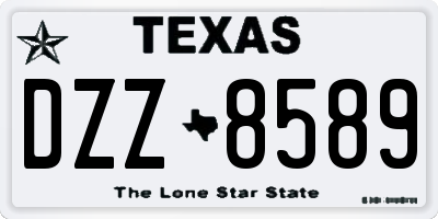 TX license plate DZZ8589