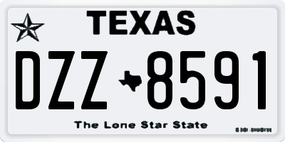 TX license plate DZZ8591