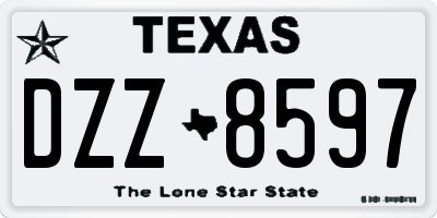 TX license plate DZZ8597