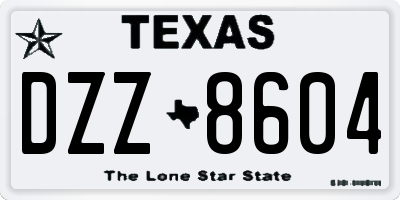 TX license plate DZZ8604