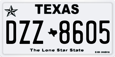 TX license plate DZZ8605