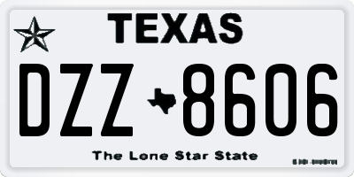 TX license plate DZZ8606