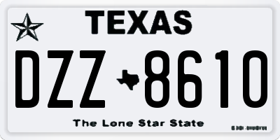 TX license plate DZZ8610