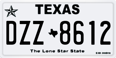 TX license plate DZZ8612