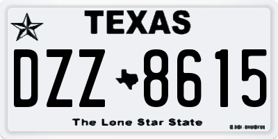 TX license plate DZZ8615