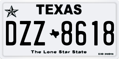 TX license plate DZZ8618