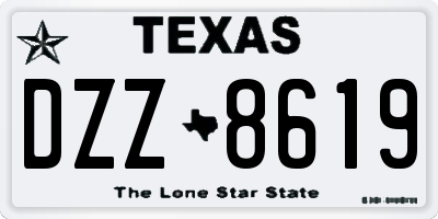 TX license plate DZZ8619