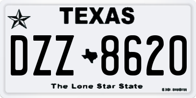 TX license plate DZZ8620