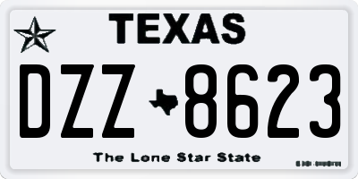 TX license plate DZZ8623