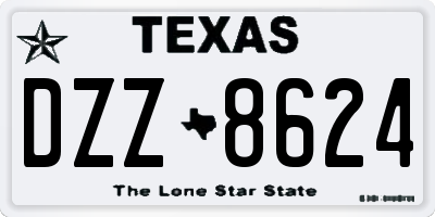 TX license plate DZZ8624