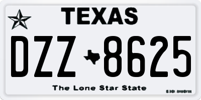 TX license plate DZZ8625