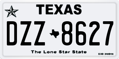 TX license plate DZZ8627