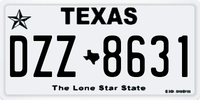 TX license plate DZZ8631