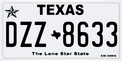 TX license plate DZZ8633