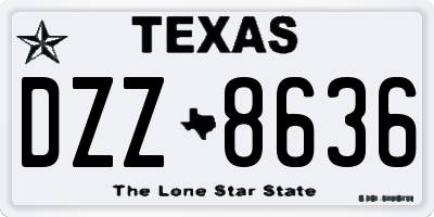 TX license plate DZZ8636