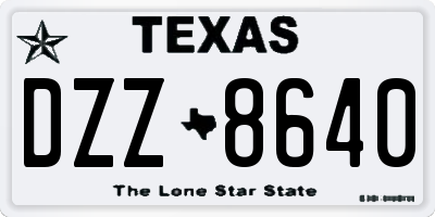 TX license plate DZZ8640