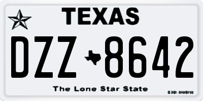 TX license plate DZZ8642