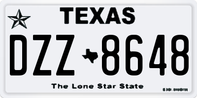 TX license plate DZZ8648