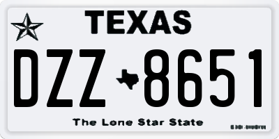 TX license plate DZZ8651