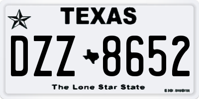 TX license plate DZZ8652