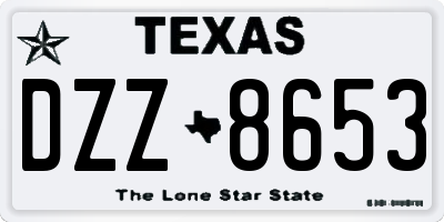 TX license plate DZZ8653