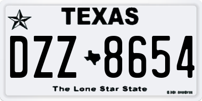 TX license plate DZZ8654