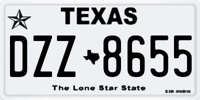 TX license plate DZZ8655