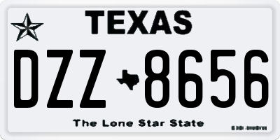 TX license plate DZZ8656