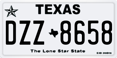 TX license plate DZZ8658