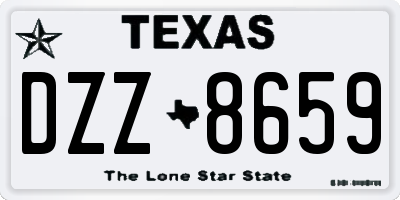 TX license plate DZZ8659