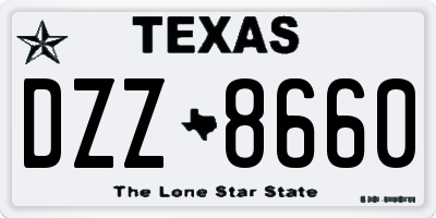 TX license plate DZZ8660