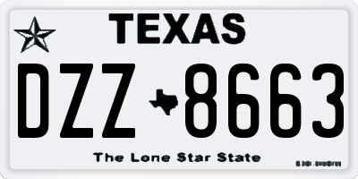 TX license plate DZZ8663