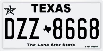 TX license plate DZZ8668