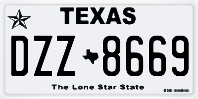 TX license plate DZZ8669